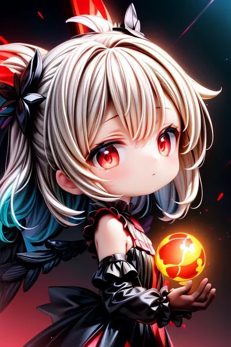 a anime girl with long hair holding a glowing ball