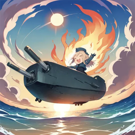 score_max, (score_9, score_8_up, score_7_up:1.2), score_6_up, official_art,
, masterpiece, absurdres, high detail, uhd, ocean, waves, sunrise, fleet, mega explosion, flaming,
a girl riding torpedo, arm up, closed eyes, smile, laughing, ^o^,
solo, chibi, u-...