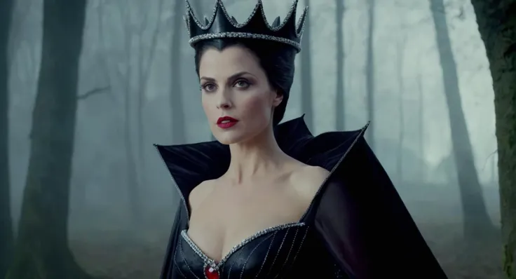 concept art of (Cinematic Film stock footage style) in (arri alexa style) (Kodak film print style),
 <lora:Evil Queen-000003:1>
Evil Queen a naked picture of a woman dressed as evil queen, digital artwork, illustrative, painterly, matte painting, highly de...