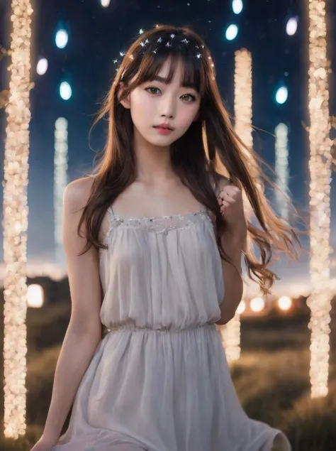 1girl, <lora:japanese_girl_v1.1:0.4>,jpn_girl,full body,stars and milky way, beautifully detailed eyes, messy hair, long hair, flipped hair, Hair glows, pov, pov, full length shot, photo-realistic, soft shadows, no contrast, clean sharp focus, shot on sony...