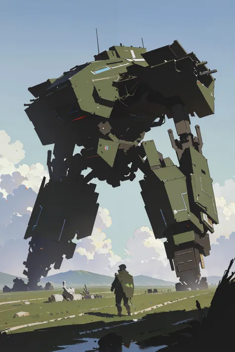 (masterpiece, best quality), a mech, by artist Arkhip Kuindzhi, robot, grandiose, breathtaking, <lora:add_detail:-3>