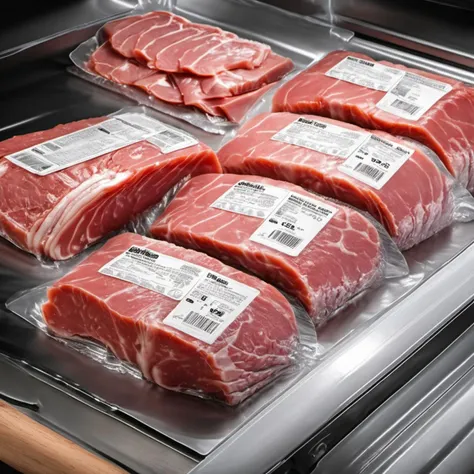 a close up of a tray of meat on a stove