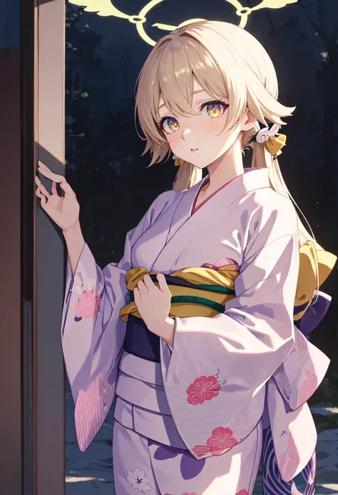 best quality, masterpiece, highres, solo, (hifumi_bluearchive:1.10), (yukata:1.30), (kimono:1.15), 24 <lora:hifumi_bluearchive:0.80>