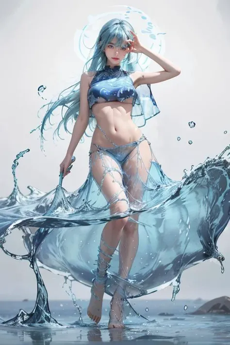 1girl, solo, ((liquid clothes)), <lora:LiquidClothesV2:1>,beach, photography,clear and transparent,
liquid clothes, blue theme, 1girl, solo, long hair, dress, barefoot, blue hair, one eye closed, blue eyes, blue nails, nail polish, toenail polish, cloud, t...