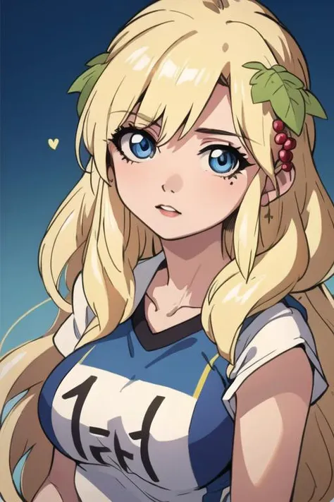 masterpiece, best quality, high quality, 1girl, solo, looking at viewer, upper body, <lora:scheherazade_magi:0.74>, scheherazade_magi, blonde hair, 1girl, long hair, blue eyes, sportswear