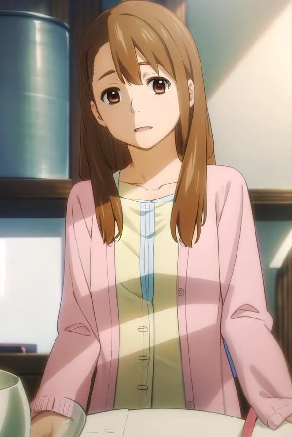 toukoyadomi, <lora:touko yadomi s1-lora-nochekaiser:1>,
touko yadomi, long hair, brown hair, (brown eyes:1.7), hair over shoulder, hair clip, smile,
BREAK shirt, yellow shirt, collarbone, long sleeve, cardigan, (pink cardigan:1.5),
BREAK indoors,
BREAK loo...