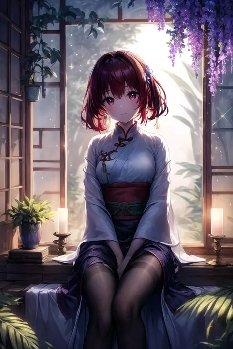 (masterpiece),(best quality),highres,highly detailed:0.9,an extremely delicate and beautiful,Tyndall effect,max detail,
1 girl,mature,solo,[tiny:medium:0.8] breasts,(madder red hair:1.2),(wavy hair ends),(short hair:1.2),beautiful red eyes,ruby textured pu...