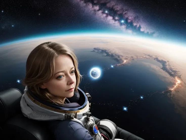 Jodie Foster, traveling through space and time, alien contact,