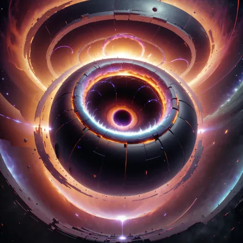 a close up of a spiral with a black hole in the middle