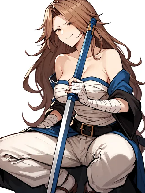 score_9, score_8_up, score_7_up, score_6_up, score_5_up, score_4_up, rating_explicit,
BREAK
1girl, katalina (granblue fantasy), brown hair, forehead, parted bangs, long hair, wavy hair, brown eyes, adult, mature, smug,
BREAK
solo, squatting, chest sarashi,...