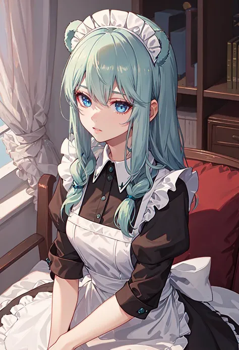 best quality, masterpiece, highres, solo, (istina_arknights:1.10), (maid:1.40), (long maid dress:1.15), 19 <lora:istina_arknights:0.80>