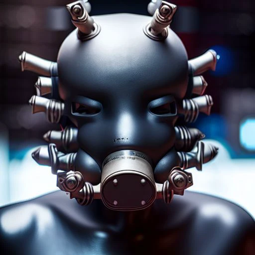 3d-female-cyborgs, gas mask