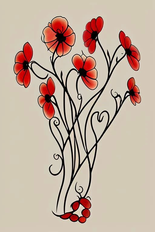 branch, camellia, floral background, flower, hibiscus, leaf, plant, red flower <lora:ukrtattoo:1.5>