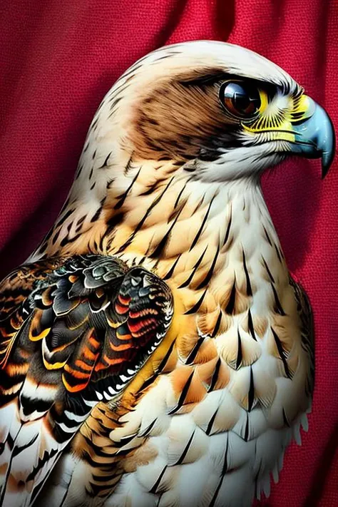 vyshyvanka falcon, upper body <lora:ukrtattoo:1.5>