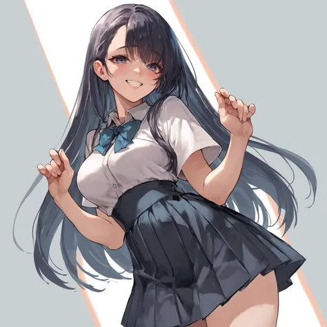 anime girl in a short skirt and a white shirt