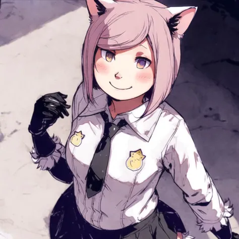 <lora:ixy_ssss_01-09--tsuyuu_ssss_01-09:1>, 


 1girl, ahoge, alternate_costume, animal_ears, black_jacket, black_skirt, blush, cat_ears, collared_shirt, crescent, crescent_hair_ornament, dress_shirt, eyebrows_visible_through_hair, gloves, hair_between_eye...