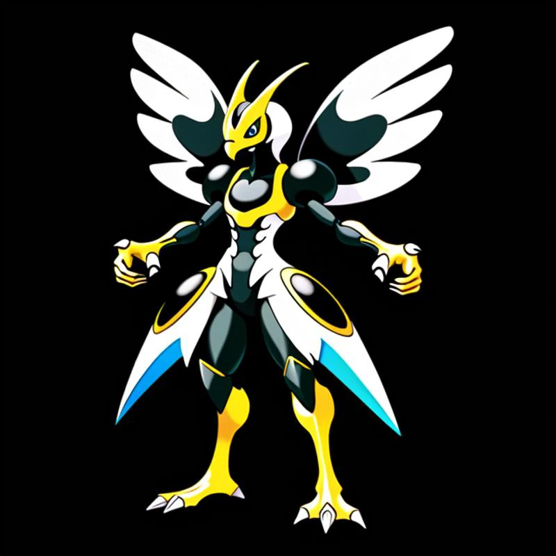 Pokemon, masterpiece, high quality, best quality, high-definition, ultra-detailed, Black Background,fly, giant, Pokemon