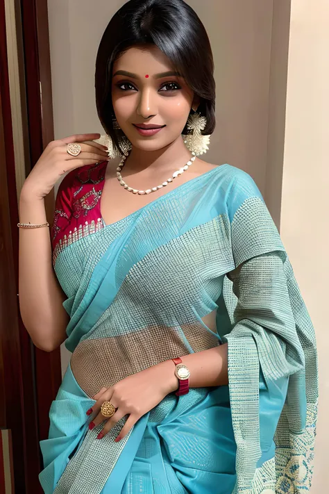 Nandita Mahmood, nanditamahmood, indian actress, singer, woman, 1girl, sari, saree, large breasts, cleavage, 
 <lora:Nandita Mahmood:0.6>