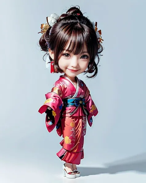 photo of a (chibi:1.4), girl, (solo focus:1.2), hair_over_eyes,  long hair, 
bronze_color (layered_kimono:1.4), (highheels),
stylish-pose, 
indoor, simple (white background:1.28), photo studio,
(best quality, realistic, detailed:1.4), <lora:Chilbi:1>