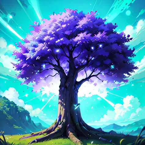 wowicon of big purple tree, white outline, cyan glow <lora:sxz-wowicons-v2-new:0.75>