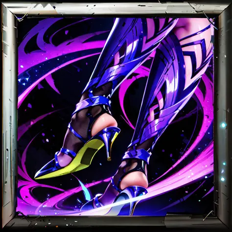 wowicon of stiletto heels, fantasy, purple glow <lora:sxzWowIconsStyle_v10:0.7>