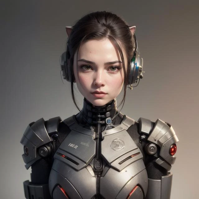 A cute android cyborg Cat as DoomSlayer, Alluring portrait, intricate, highly detailed, digital painting, artstation, concept art, naughty, sharp focus, cinematic lighting, illustration, art by artgerm and greg rutkowski, alphonse mucha, cgsociety. <lora:a...