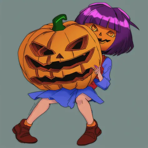 Dora the Explorer Pumpkinhead <lora:SD15-Pumpkinhead-LoRA:1>