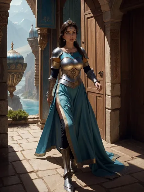 ((Princess Jasmine:1.4) as a fantasy Paladin, (armor, shining armor, glorious:1.3)) (breathtaking:1.4) (picturesque:1.4)  (idealistic:1.4) (masterfully-portrayed:1.4)  (cleverly-shown:1.4) (properly-done:1.4) (excellent-depiction:1.4) (stunning-environment...