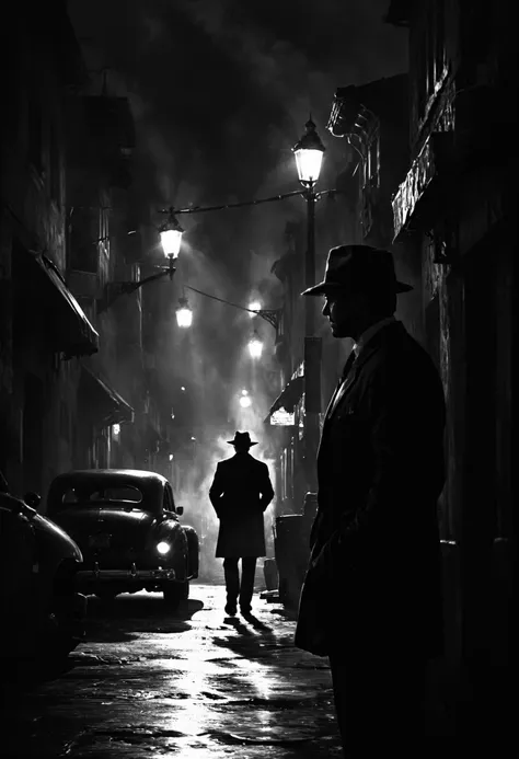 arafed image of a man in a hat and coat walking down a street