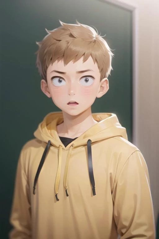 masterpiece, best quality, high quality, 1boy, solo, male focus, looking at viewer, upper body, <lora:shou_adachi:0.72>, shou_adachi, brown hair, , hoodie