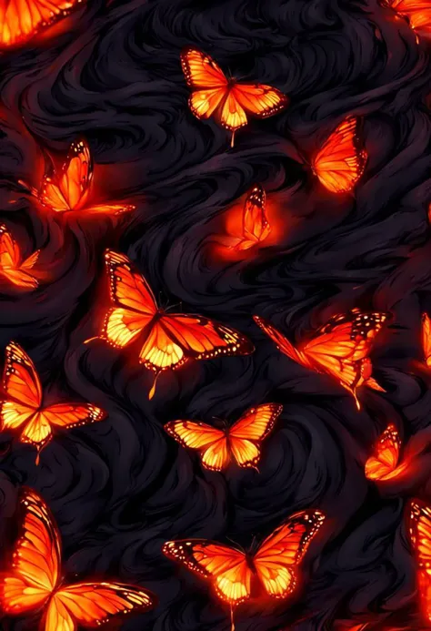 Beautiful woman Butterfly, lava, wings. detail, molten lava, glow, detailed texture