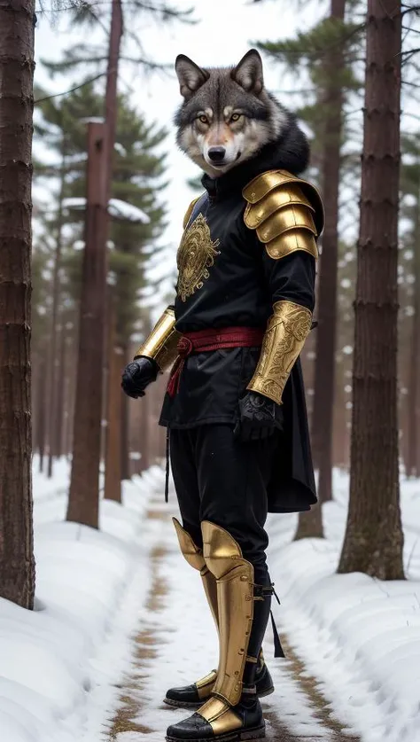 a close up of a person in a costume standing in the snow