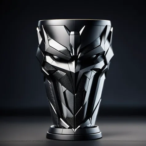 <lora:BatmanCoreXL:1>BatmanCore decorative cup, sleek, (carbon fiber:0.7), (tech:0.8), (sci-fi:0.7), 24mm, (analog, cinematic, film grain:1.3), Bokeh DOF, (Masterpiece:1.3) (best quality:1.2) (high quality:1.1)