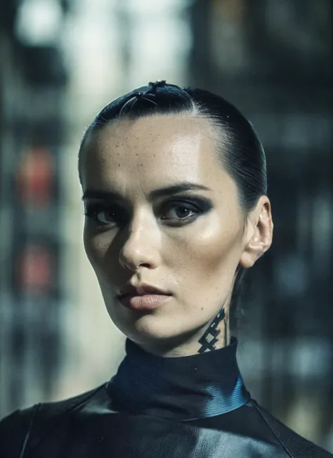 analog style, modelshoot style, A stunning intricate full color portrait of (sks woman:1),wearing a black turtleneck, epic character composition, by ilya kuvshinov, alessio albi, nina masic, sharp focus, natural lighting, subsurface scattering, f2, 35mm, f...