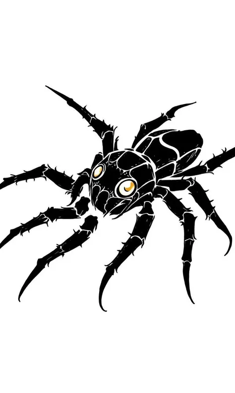 wts2024, stylized, flat, simple background, tribal, 2d, centred, spider logo, simplistic, ink art