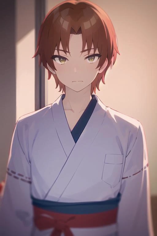 masterpiece, best quality, high quality, 1boy, solo, male focus, looking at viewer, upper body, depth of field, <lora:tetsuhiko_kai:0.72>, tetsuhiko_kai, , yukata