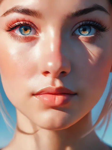 shot by Martin Schoeller, adult girl, makro view of eyes and nose, side view, very detailed, 4k, 8k, amazing likeness. very detailed, masterpiece. cinematic. dramatic. stylized. beautiful. sunset lighting. photorealistic portrait. artstation. 25mm f/1.7 as...