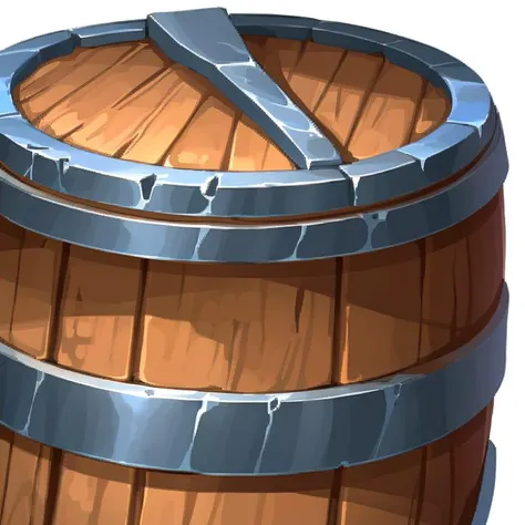 <lora:FantasyIcons_Bags_and_Boxes:0.8>, barrel, metal