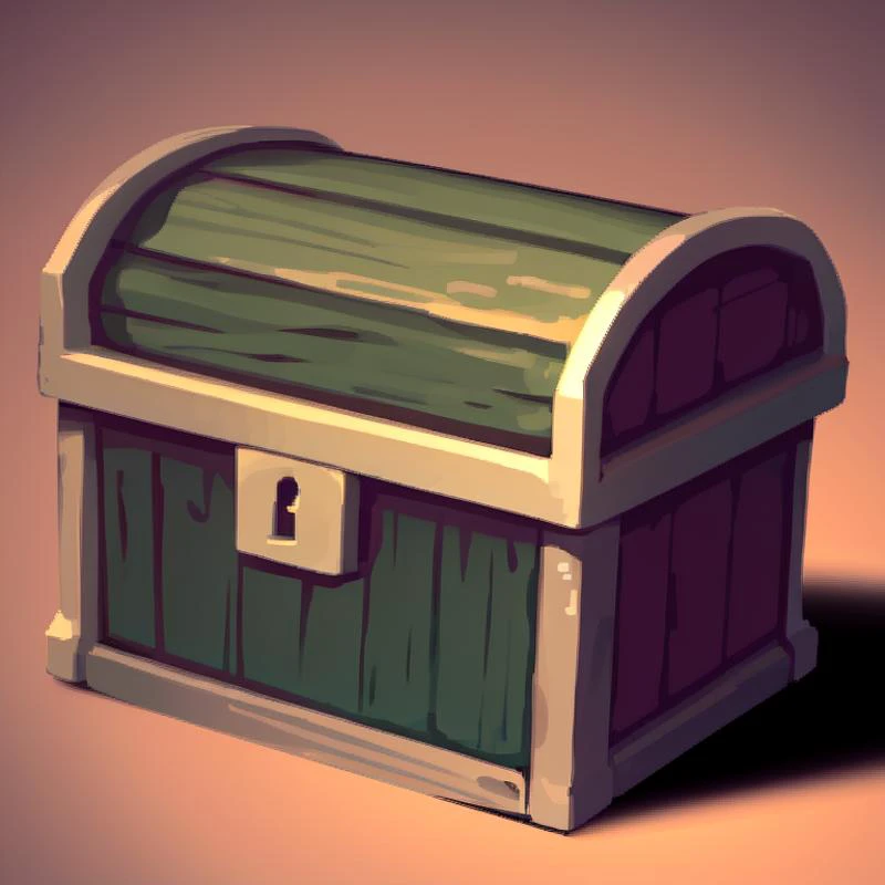 <lora:FantasyIcons_Bags_and_Boxes:0.8>, simple background,
(green) treasure chest,