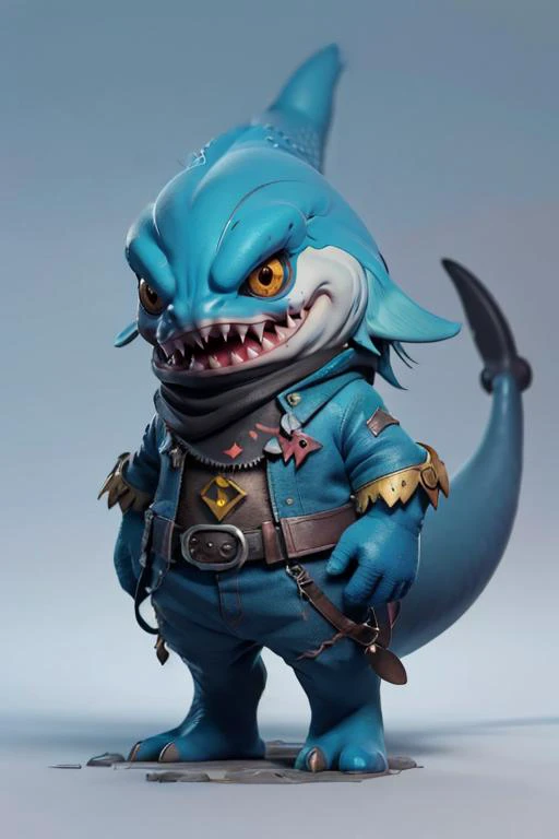 Fantz cartoon monster design, shark with fin, furry monster, ultra detailed, random colors, <lora:funnyCreatures_v20:0.7>  <lora:blindbox_V1Mix:0.2> <lora:3dcreature:0.6>