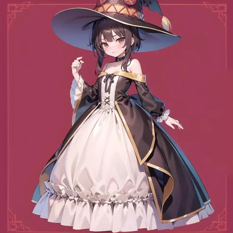 masterpiece, best quality,
1girl, solo, <lora:megumin_v3:1> flat chest, meguminrnd,
<lora:wrenchrococodome:1>, wrenchrococodome, hat, full body,