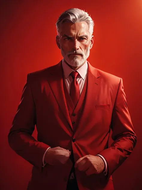 arafed image of a man in a red suit and tie