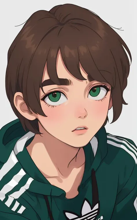 1man,1male, brown hair, short hair, dark green Adidas outfit, <lora:clothesUpdate:0.5>,