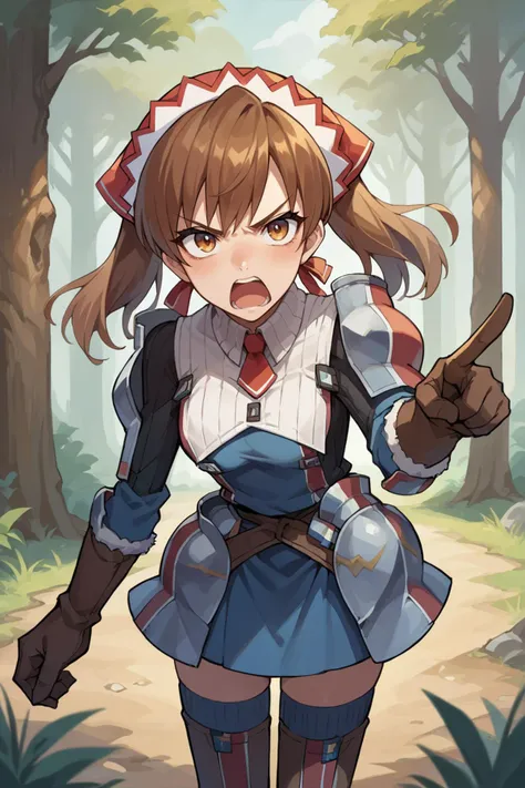 a cartoon image of a woman in a uniform holding a knife