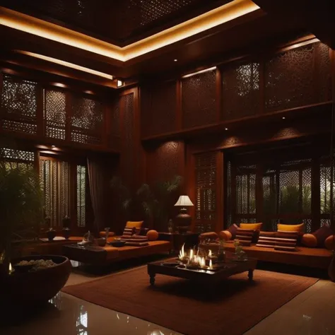 <lyco:Indian_style_interior_design_Sa_May:1.0>  Indian style interior design of SPA