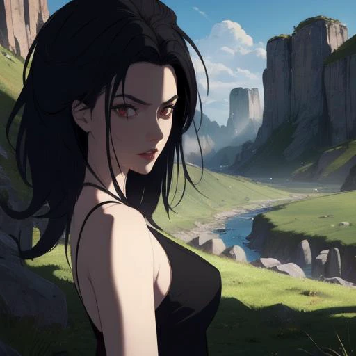 <lora:ErisCh:0.7>,erisch,woman,black hair,
green day landscape,,((BEST QUALITY)), ((MASTERPIECE)), ((HIGH RES)), ((CINEMATIC LIGHTING)), ((DETAILED)), (realistic shadows)