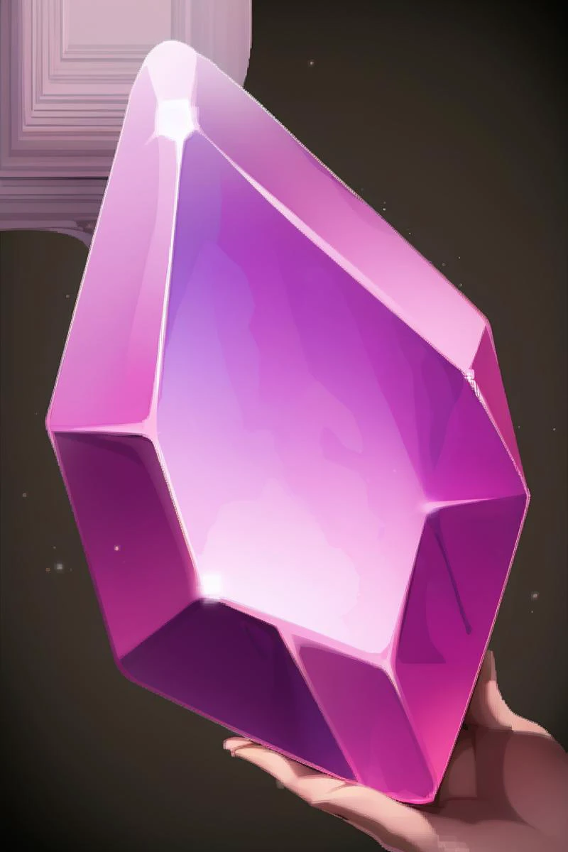 someone holding a purple diamond in their hand