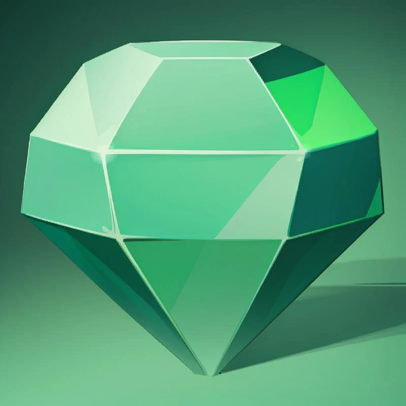 a close up of a green diamond on a green surface