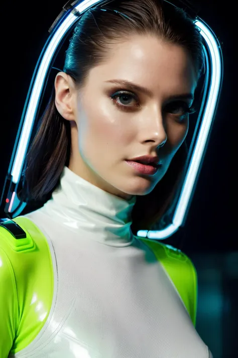 abl  in cyber neon lighting, futurism, intricate futuristic jewelry accessories, cyberpunk glossy white latex turtleneck, hyper photorealistic, crispy quality, digital photography, trending in artstation, trending in pinterest, cinematic, 4 k ultra hd, art...