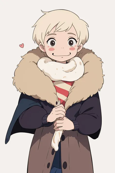 ((sticker design, Cream background)),  old man, short hair, cardigan, (masterpiece, best quality:1.6), , Winter, Cape, making funny face, guard,